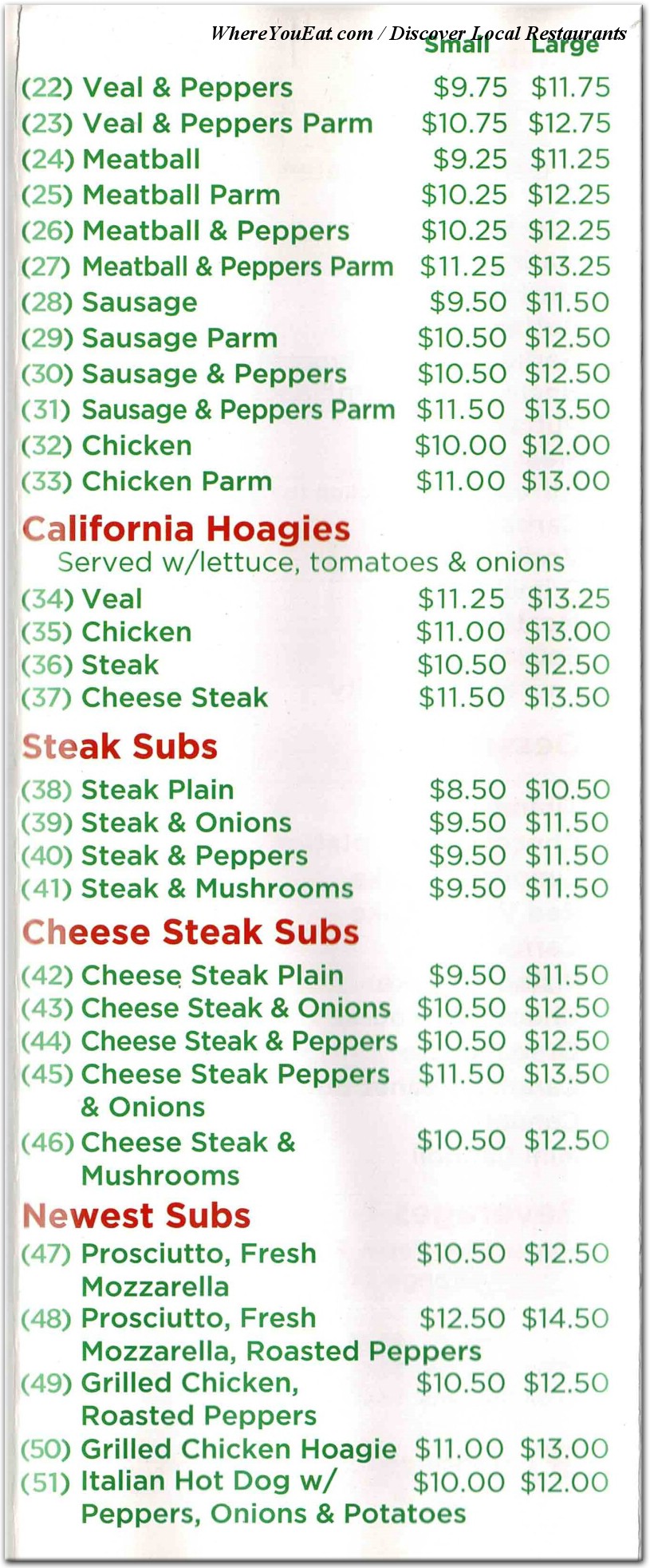 menu