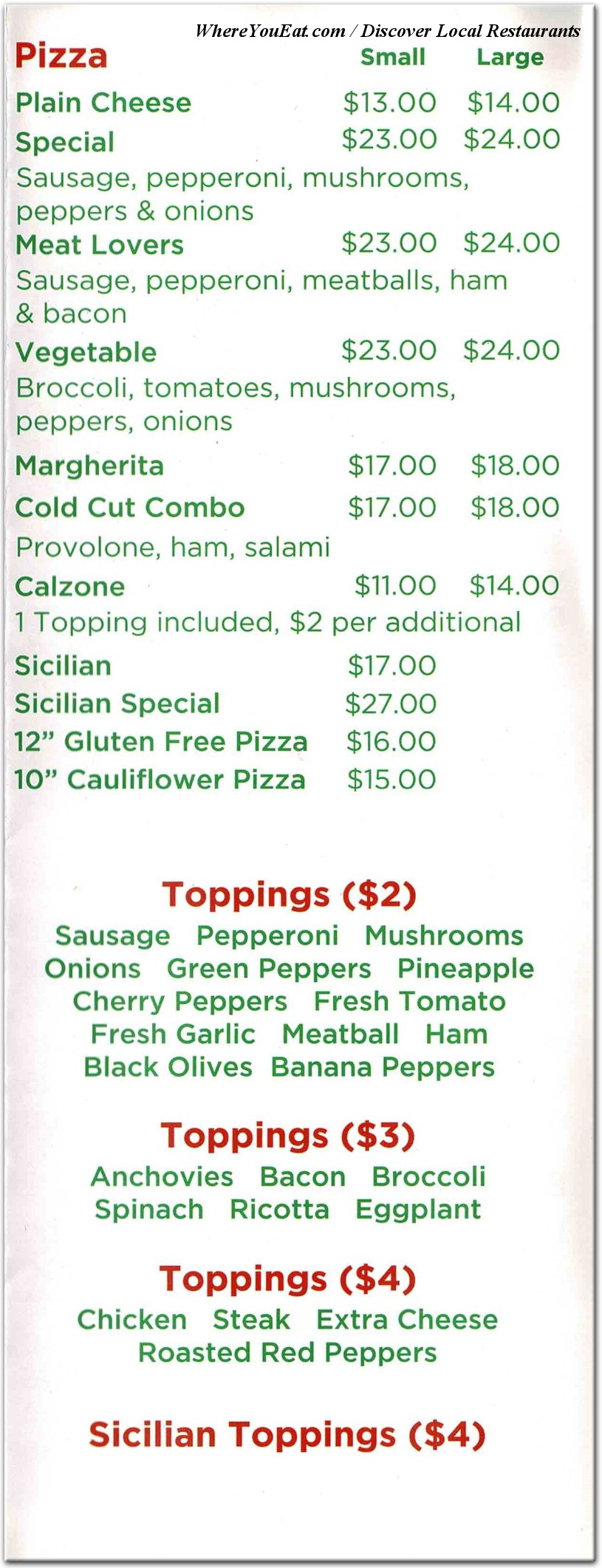 menu